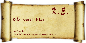Kövesi Eta névjegykártya